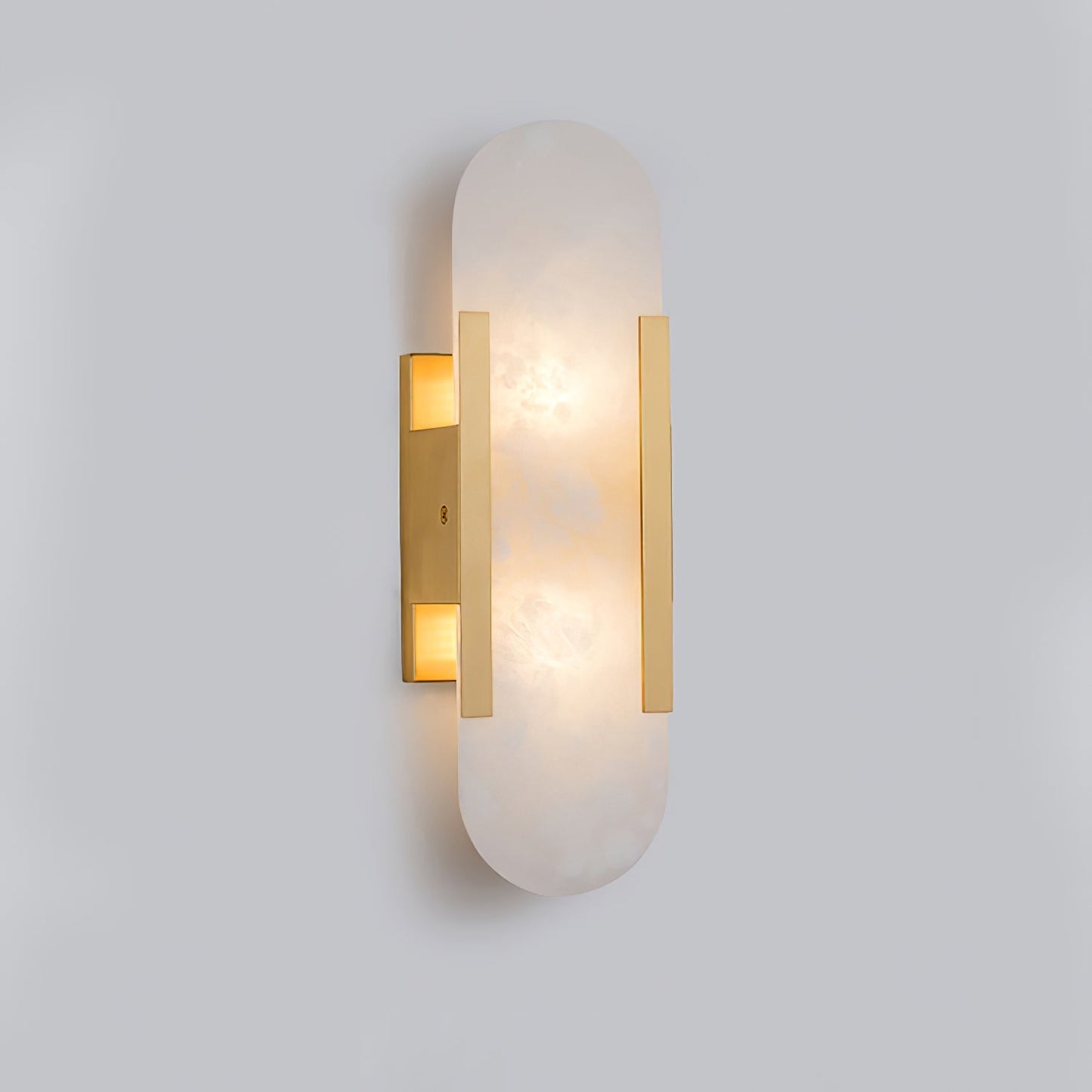 Alabaster Wall Lamp Set | Hand-Crafted Brass Accents | 2 Lights