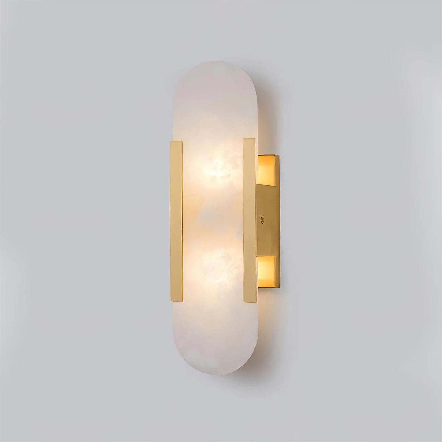 Alabaster Wall Lamp Set | Hand-Crafted Brass Accents | 2 Lights