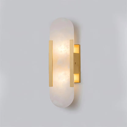 Alabaster Wall Lamp Set | Hand-Crafted Brass Accents | 2 Lights