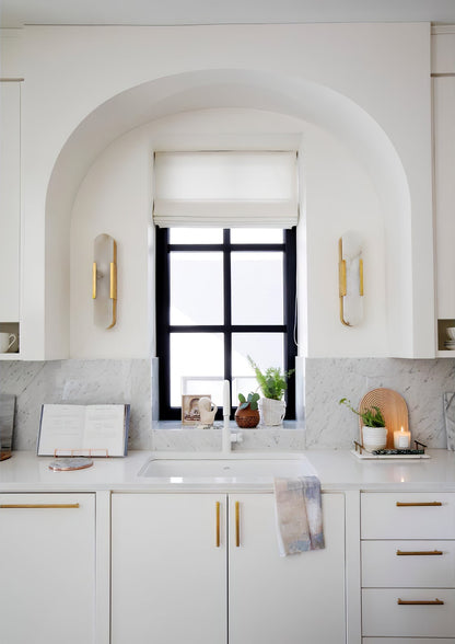 Alabaster Wall Lamp Set | Hand-Crafted Brass Accents | 2 Lights