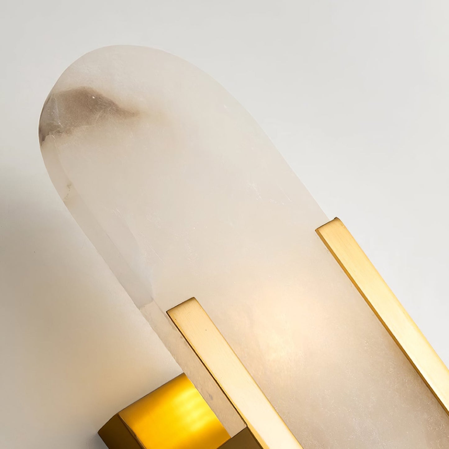 Alabaster Wall Lamp Set | Hand-Crafted Brass Accents | 2 Lights