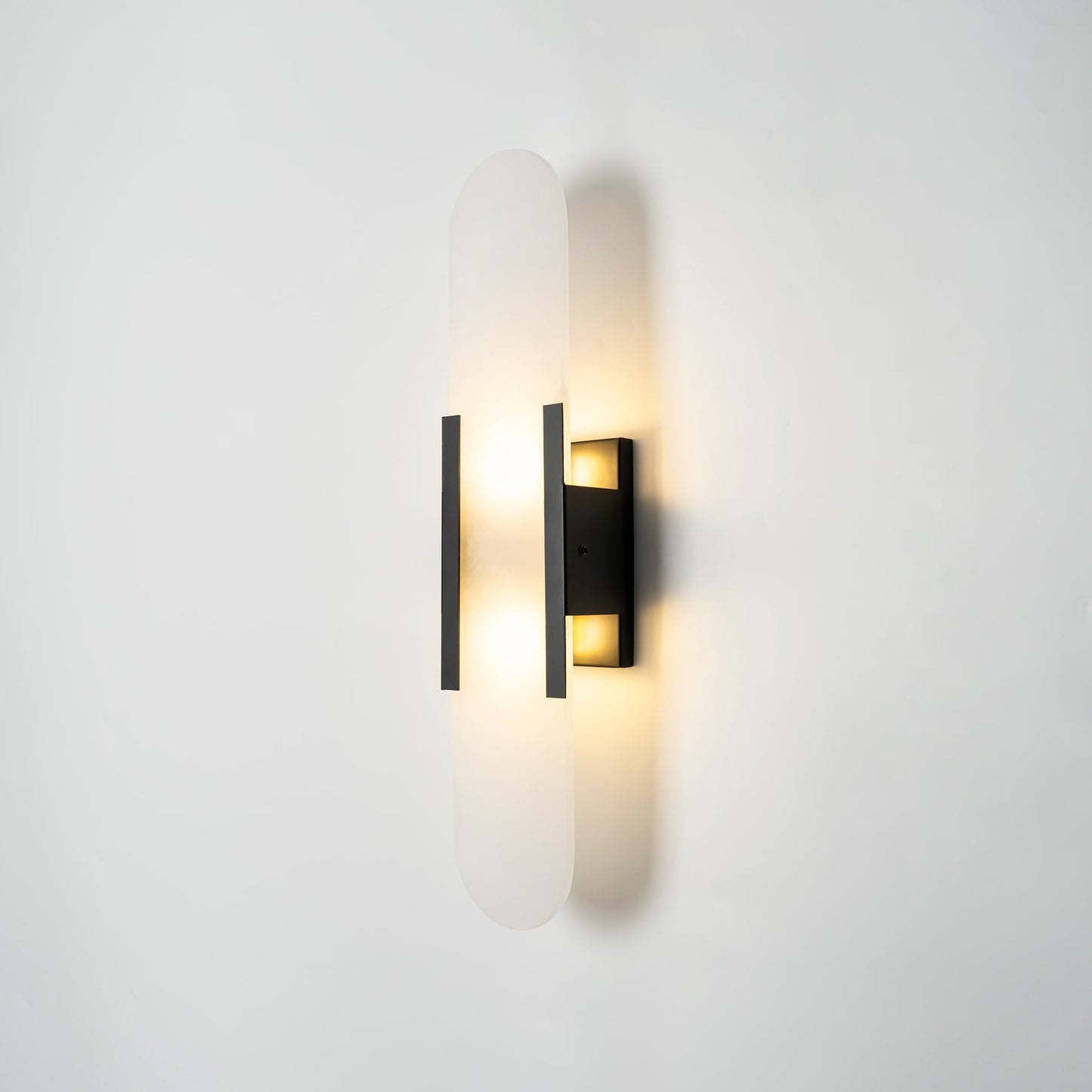 Alabaster Wall Lamp Set | Hand-Crafted Brass Accents | 2 Lights