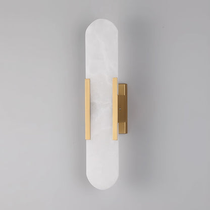 Alabaster Wall Lamp Set | Hand-Crafted Brass Accents | 2 Lights