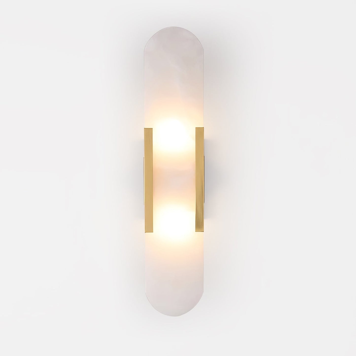 Alabaster Wall Lamp Set | Hand-Crafted Brass Accents | 2 Lights