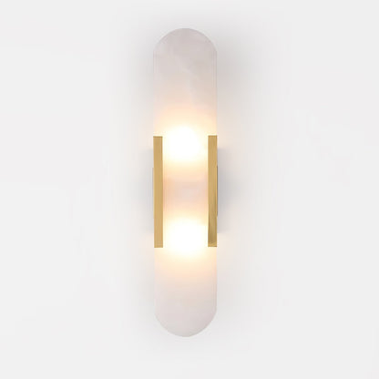 Alabaster Wall Lamp Set | Hand-Crafted Brass Accents | 2 Lights