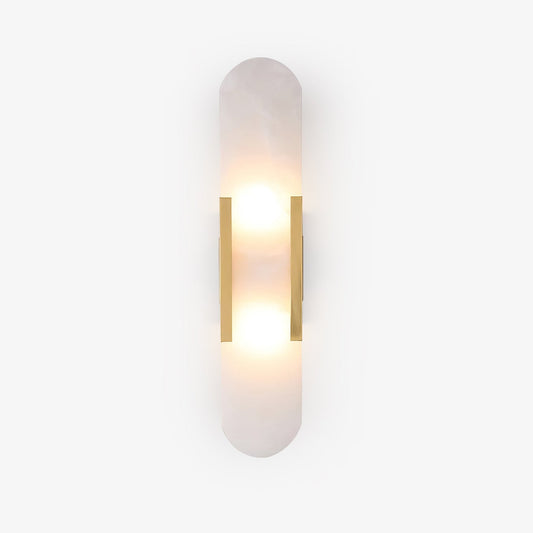 Alabaster Wall Lamp Set | Hand-Crafted Brass Accents | 2 Lights