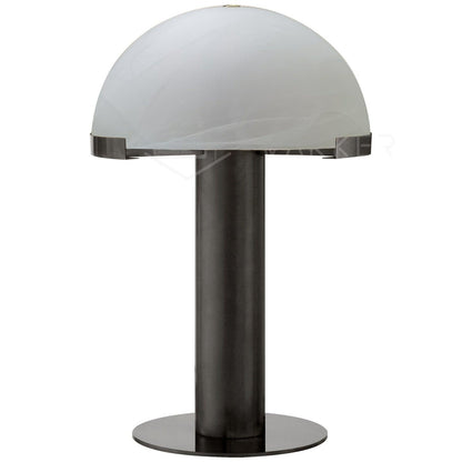 Alabaster Table Lamp | Organic Alabaster & Bronze | 30cm Diameter