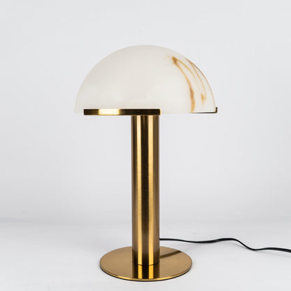 Alabaster Table Lamp | Organic Alabaster & Bronze | 30cm Diameter