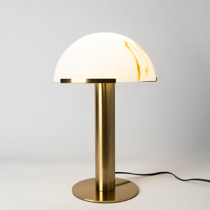 Alabaster Table Lamp | Organic Alabaster & Bronze | 30cm Diameter