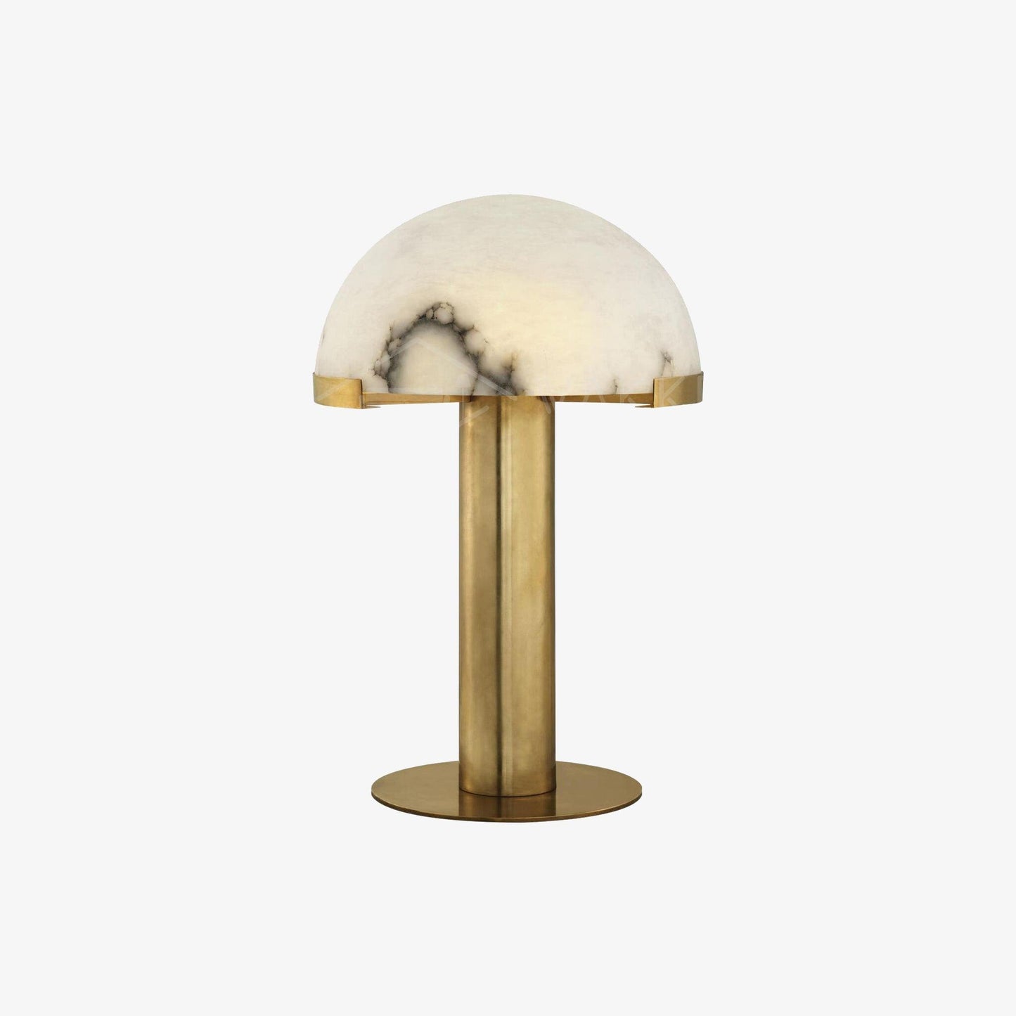 Alabaster Table Lamp | Organic Alabaster & Bronze | 30cm Diameter