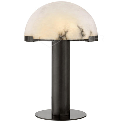 Alabaster Table Lamp | Organic Alabaster & Bronze | 30cm Diameter