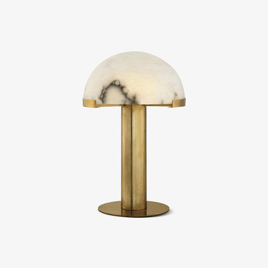 Alabaster Table Lamp | Organic Alabaster & Bronze | 30cm Diameter