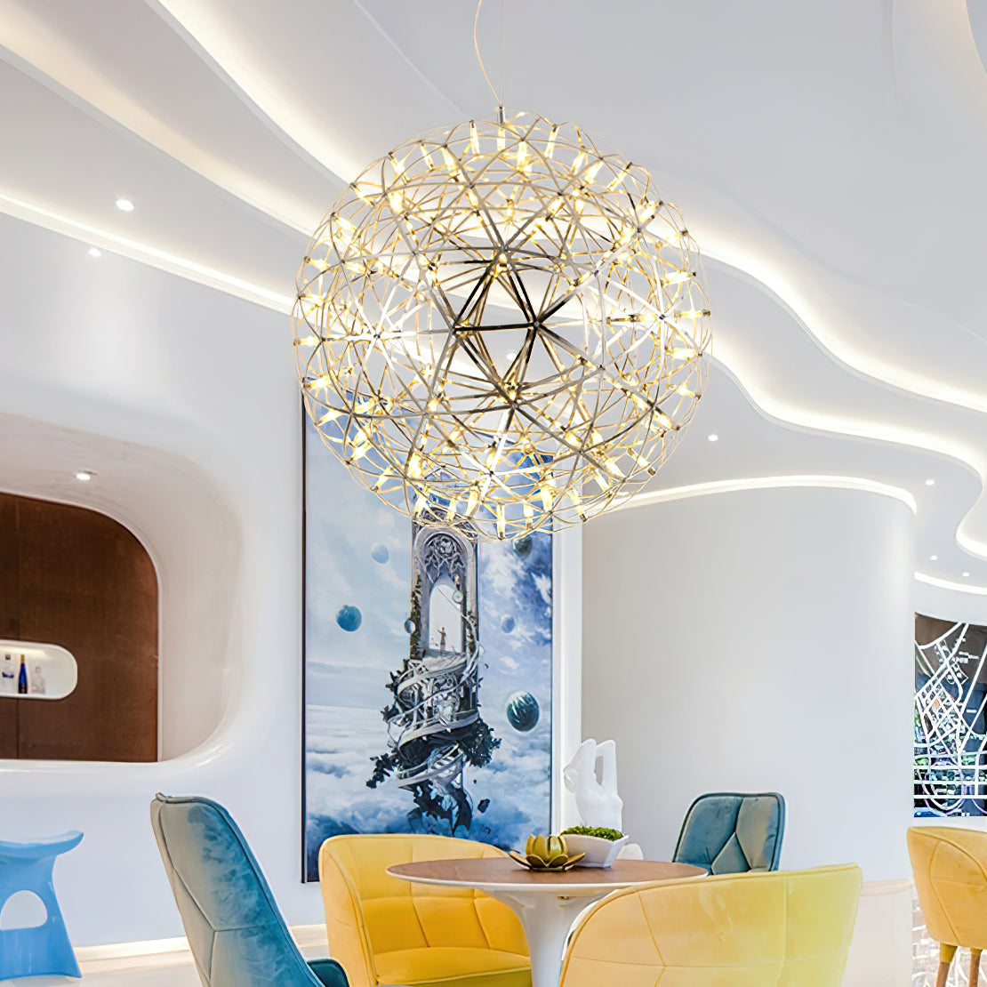 Menzel Firework Chandelier | Stainless Steel | Chrome Finish