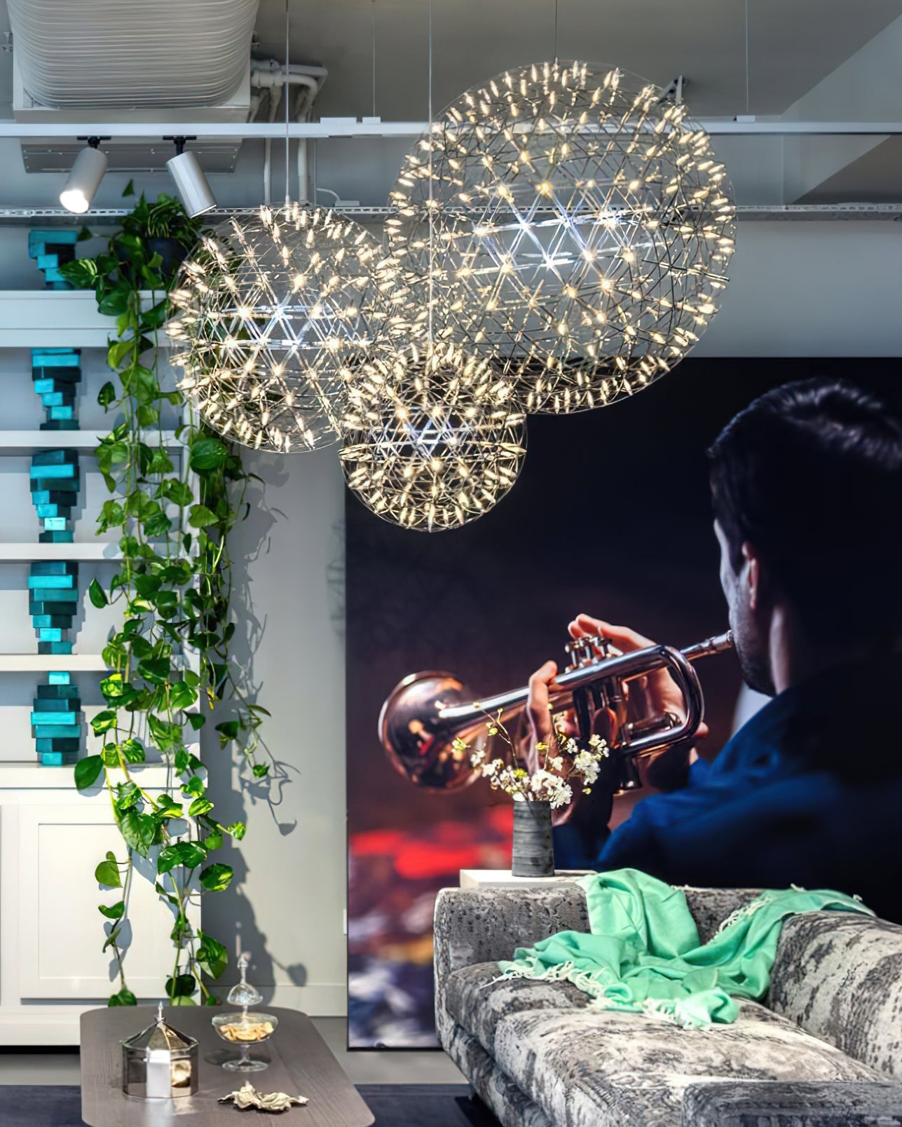 Menzel Firework Chandelier | Stainless Steel | Chrome Finish