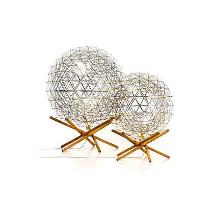 Menzel Firework Floor Lamp | Stainless Steel & Wood | Chrome Shade