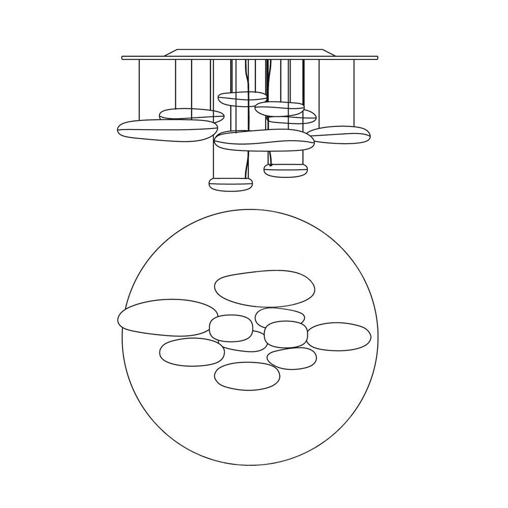 Mercury Ceiling Lamp | Aluminum | Bright Chrome