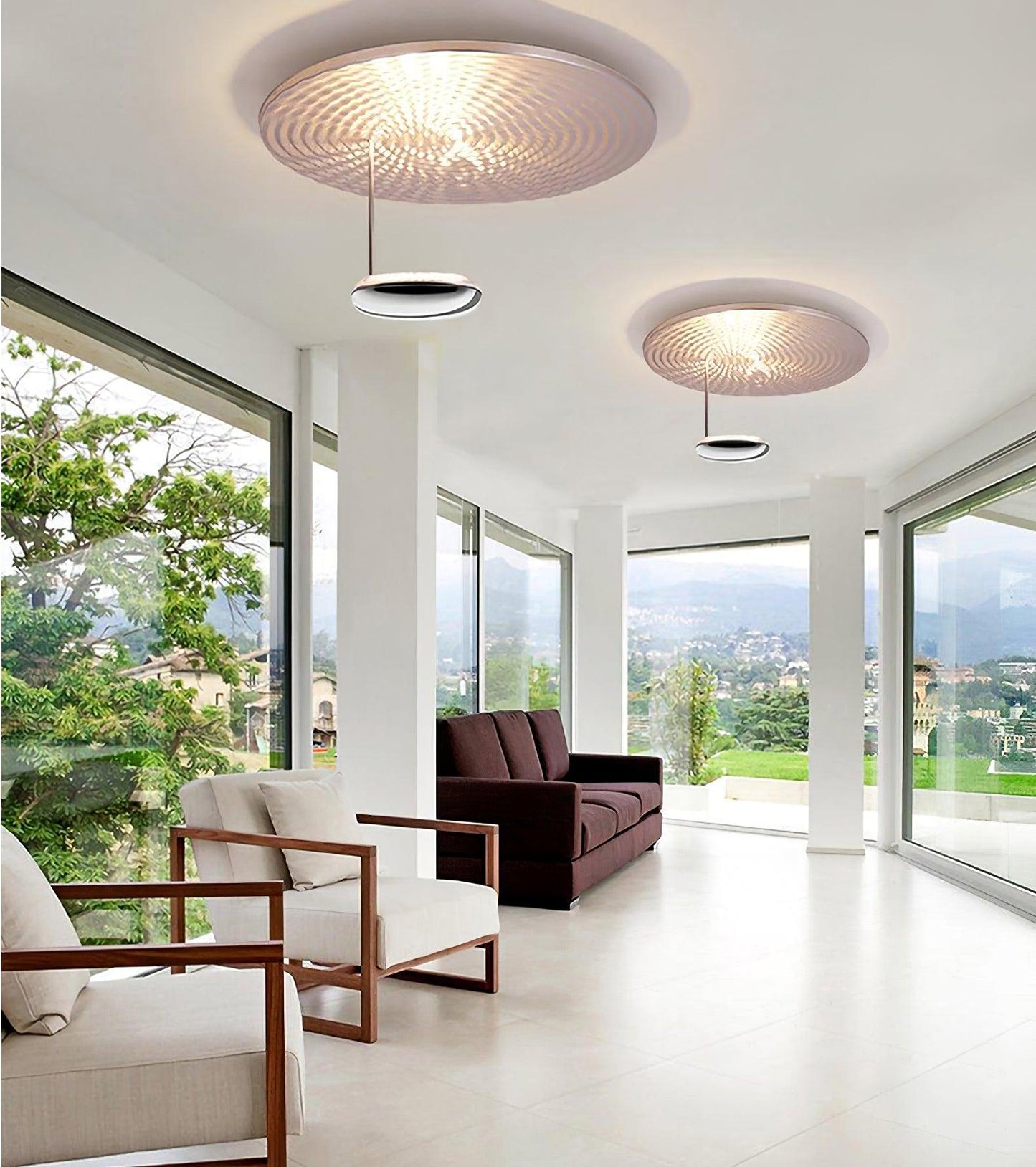 Mercury Ceiling Lamp | Chrome & Gold Finish | 60cm Diameter