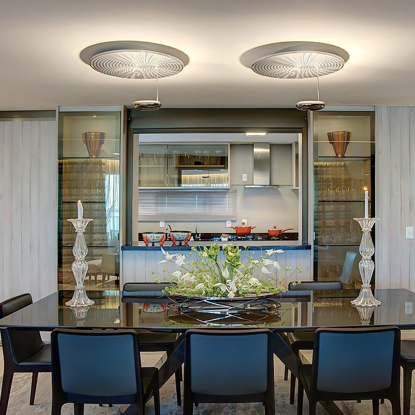 Mercury Ceiling Lamp | Chrome & Gold Finish | 60cm Diameter
