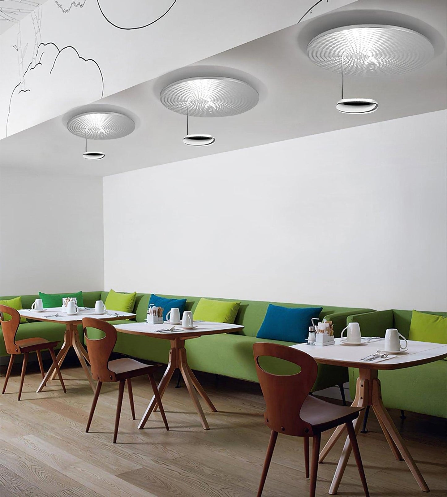 Mercury Ceiling Lamp | Chrome & Gold Finish | 60cm Diameter