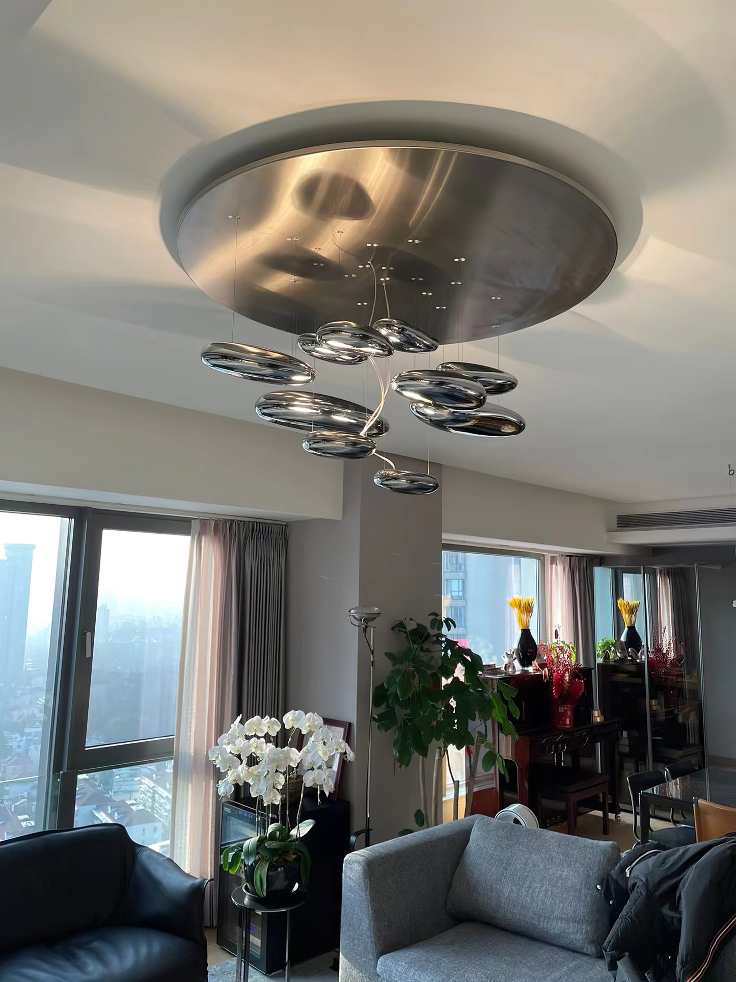 Mercury Ceiling Lamp | Aluminum | Bright Chrome