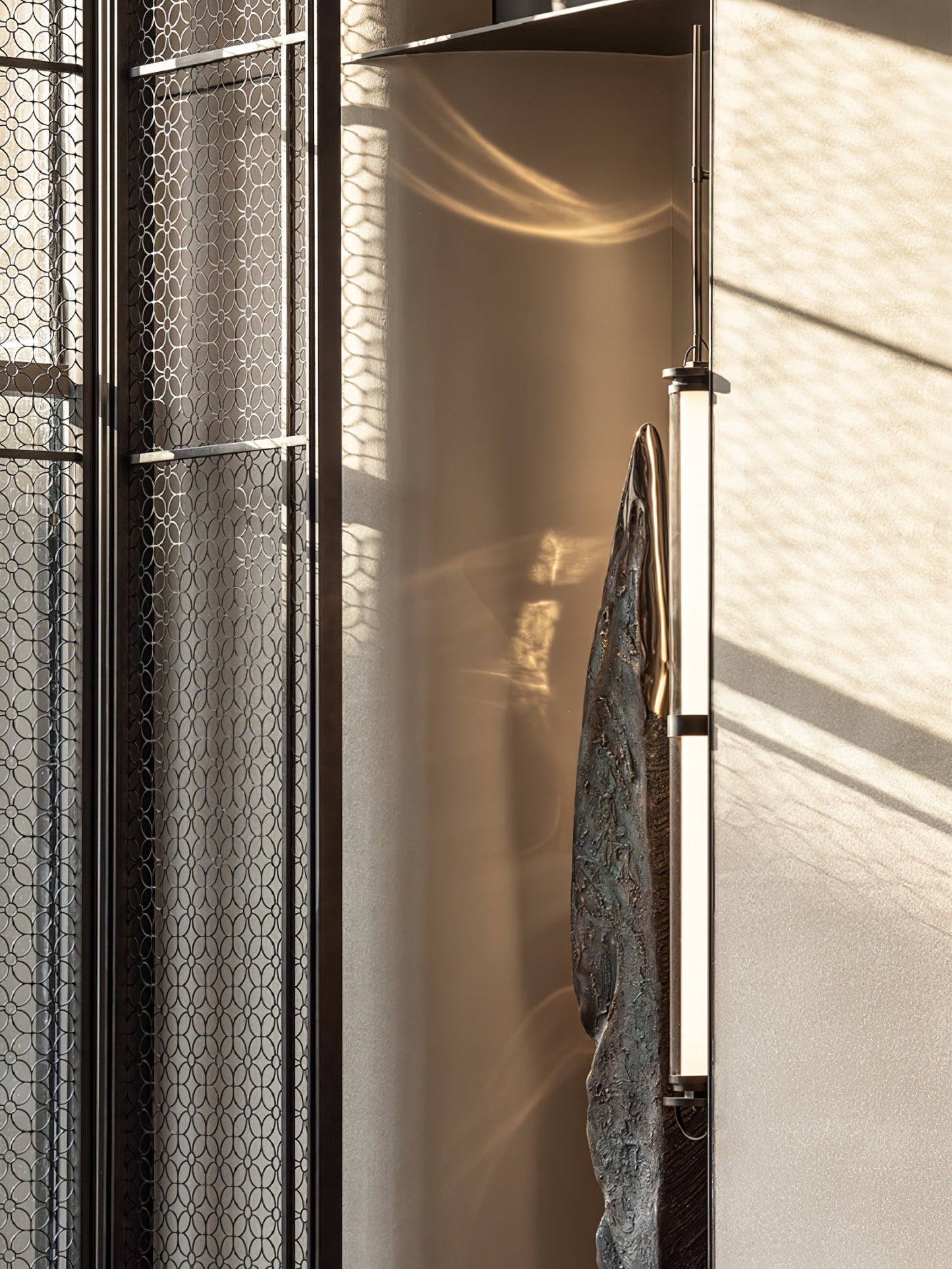 Meridian Vertical Wall Sconce | Glass & Bronze | 120cm