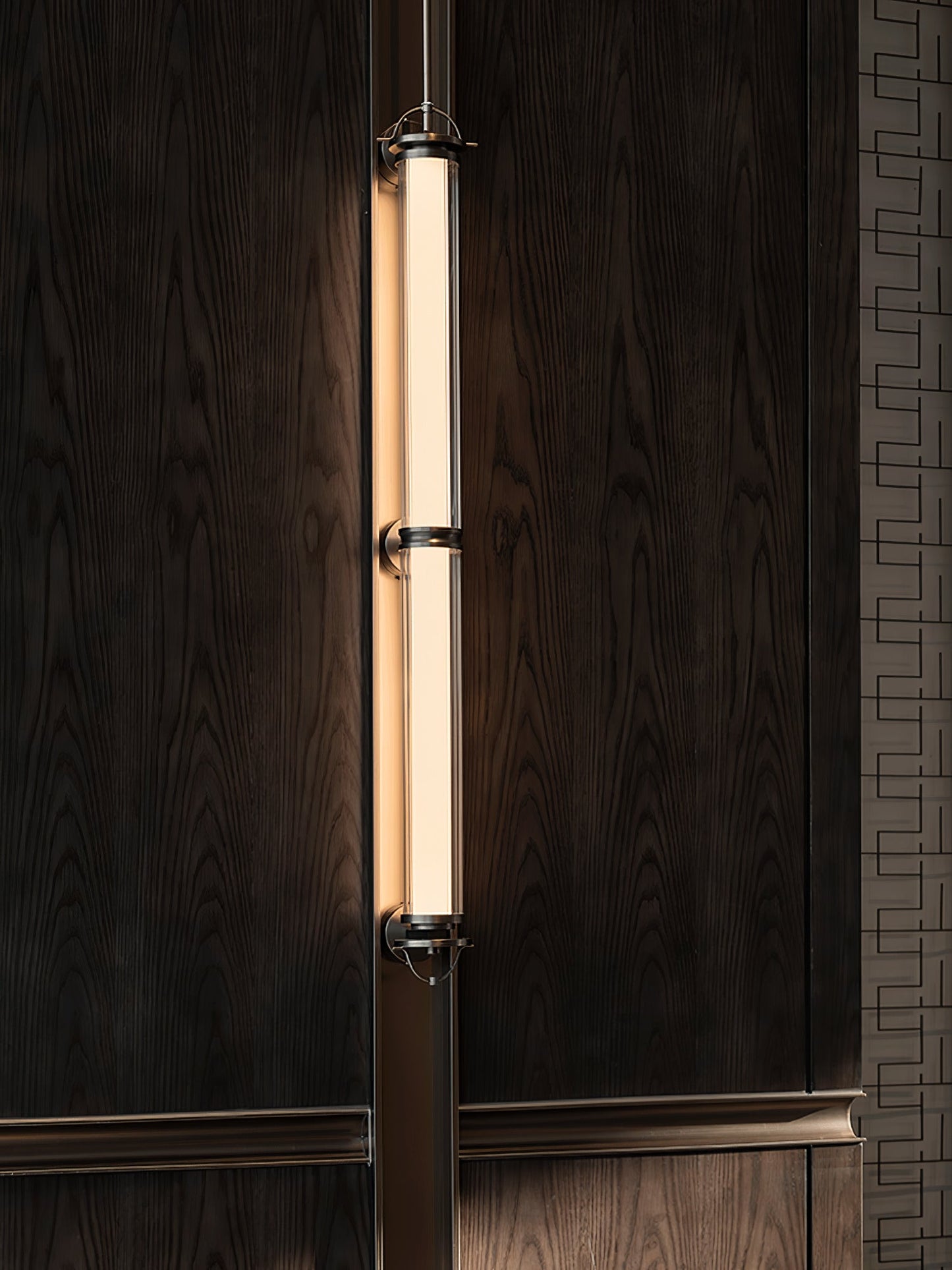 Meridian Vertical Wall Sconce | Glass & Bronze | 120cm