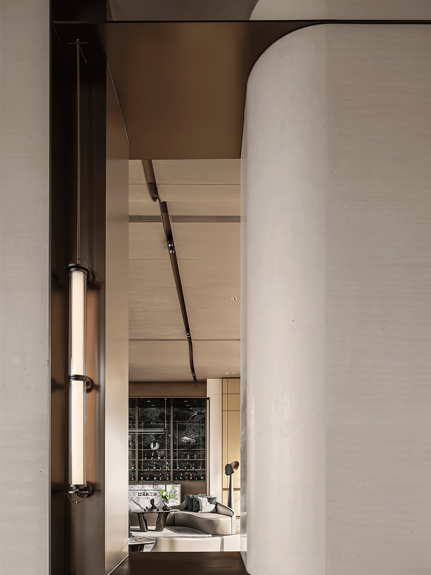 Meridian Vertical Wall Sconce | Glass & Bronze | 120cm