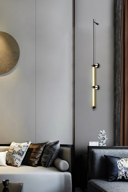Meridian Vertical Wall Sconce | Glass & Bronze | 120cm