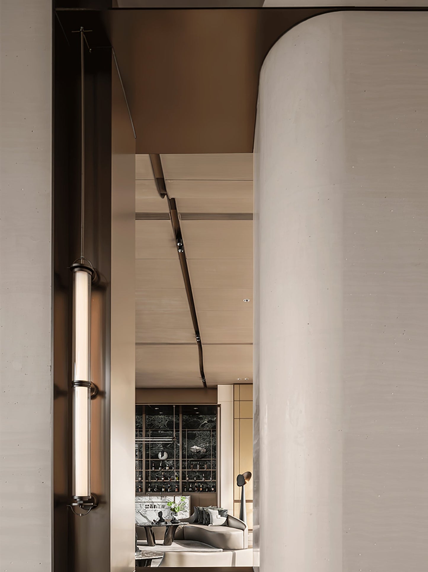 Meridian Vertical Wall Sconce | Glass & Bronze | 120cm