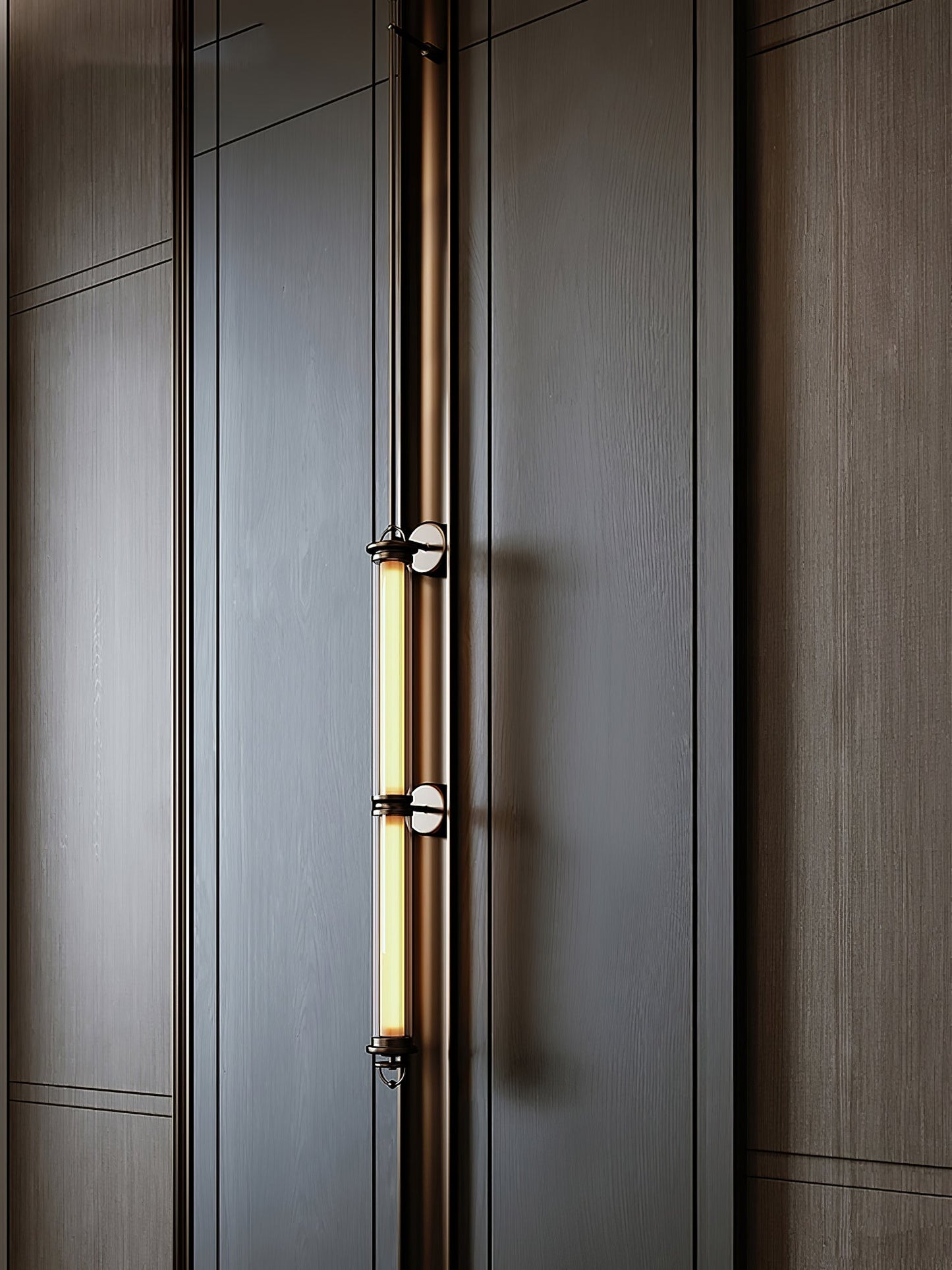 Meridian Vertical Wall Sconce | Glass & Bronze | 120cm