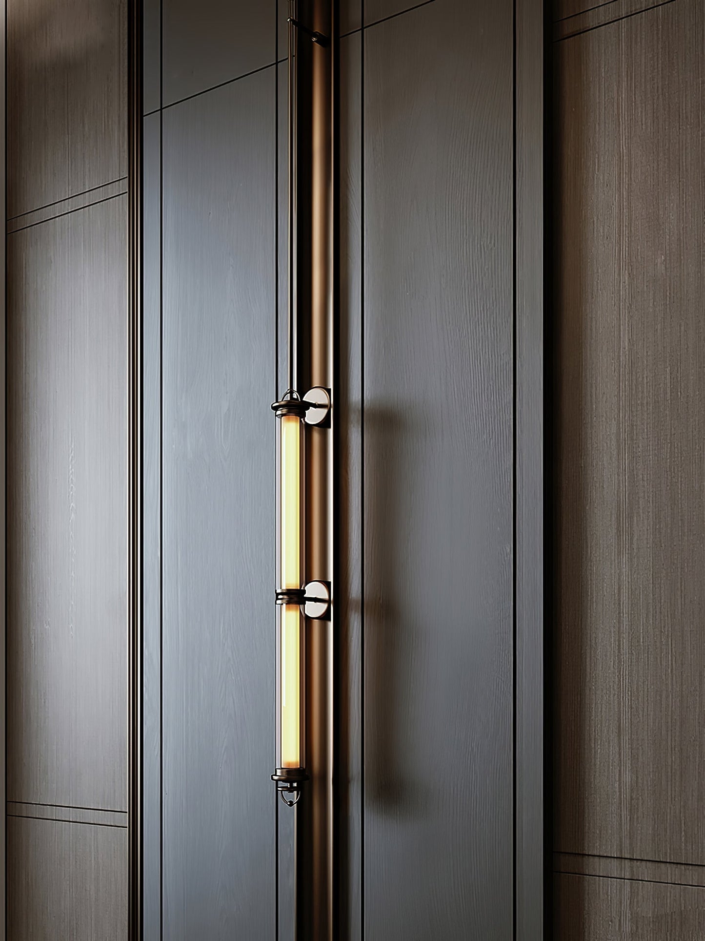 Meridian Vertical Wall Sconce | Glass & Bronze | 120cm
