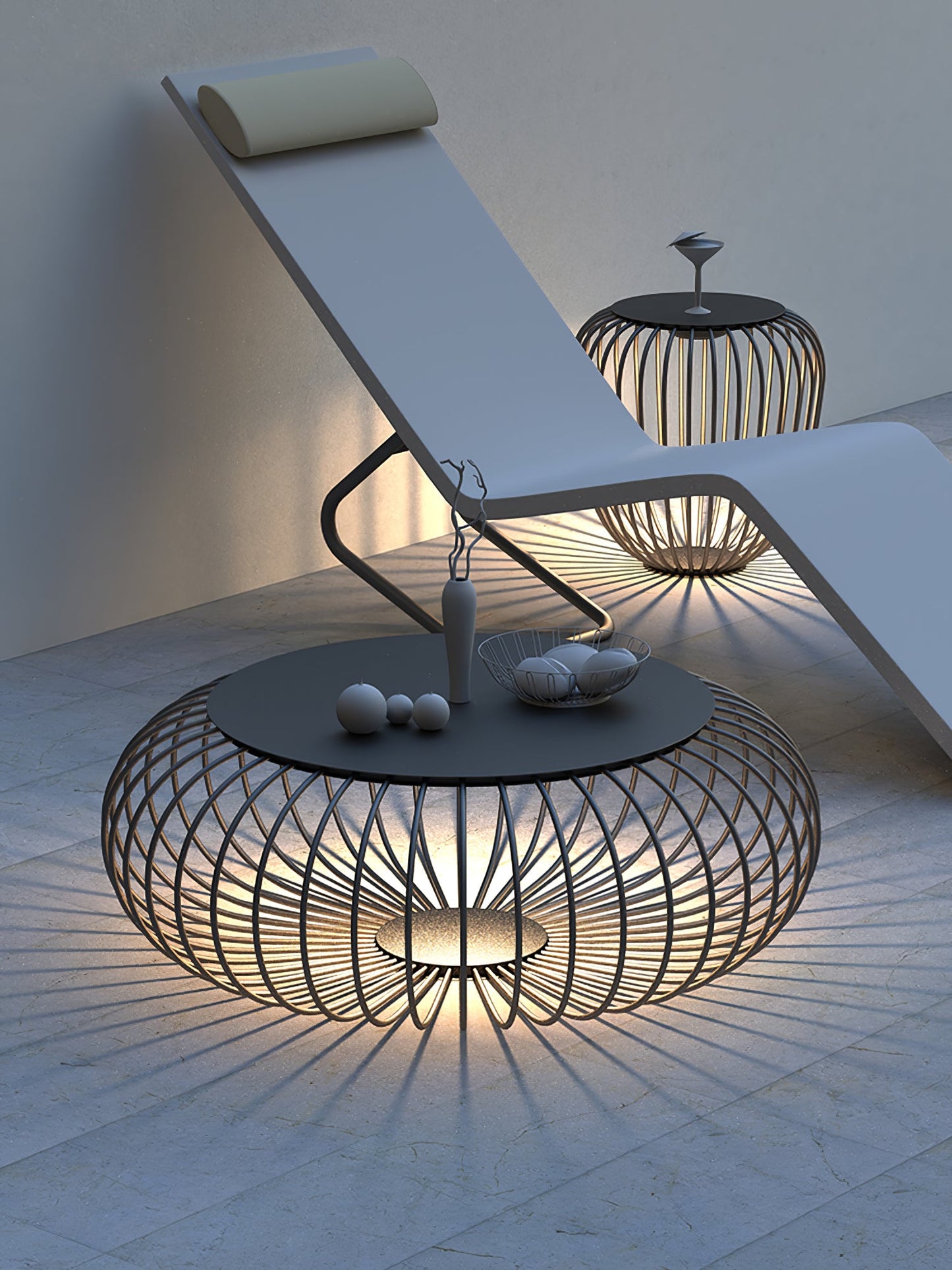 Meridiano Garden Table Light | Steel Rod Structure | Black