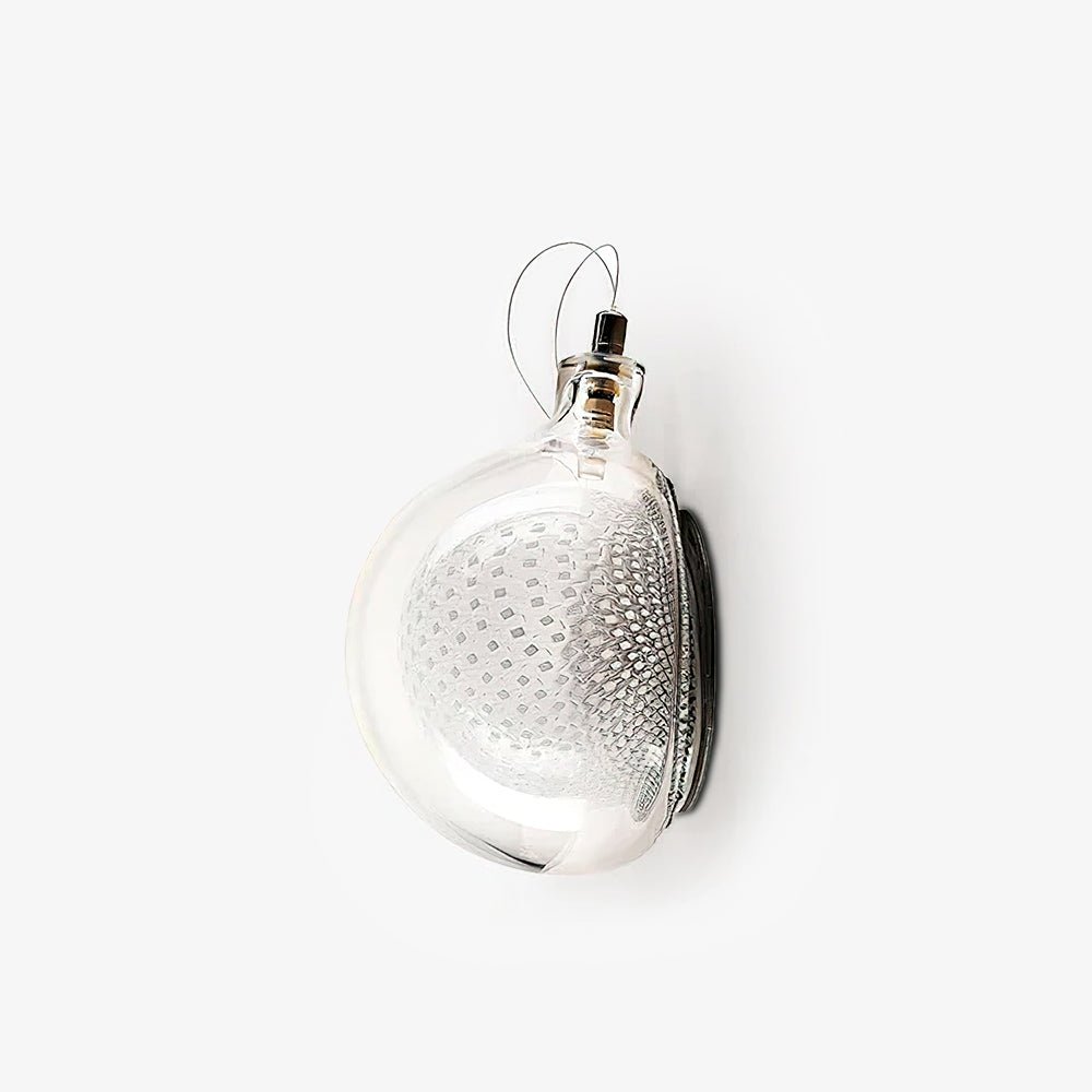 Mesh Glass Wall Lamp | Copper Mesh & Clear Glass | 14cm Diameter
