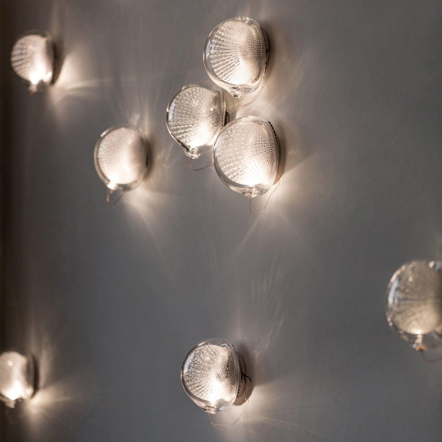 Mesh Glass Wall Lamp | Copper Mesh & Clear Glass | 14cm Diameter