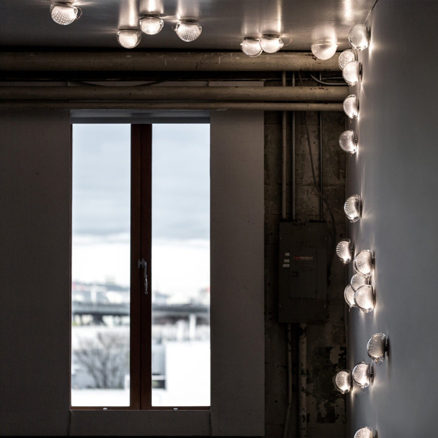 Mesh Glass Wall Lamp | Copper Mesh & Clear Glass | 14cm Diameter