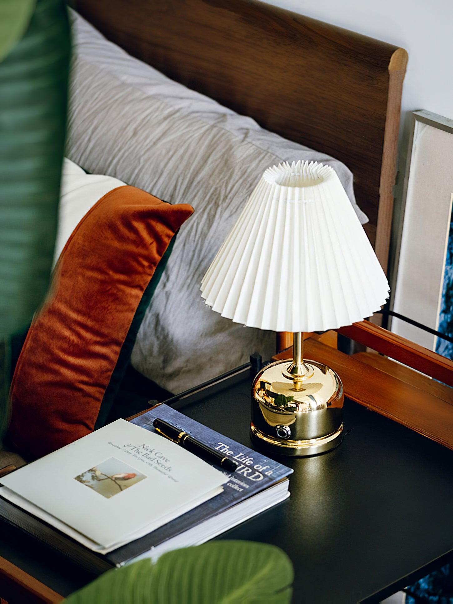 Metal Table Lamp | Antique Brass | Rechargeable LED