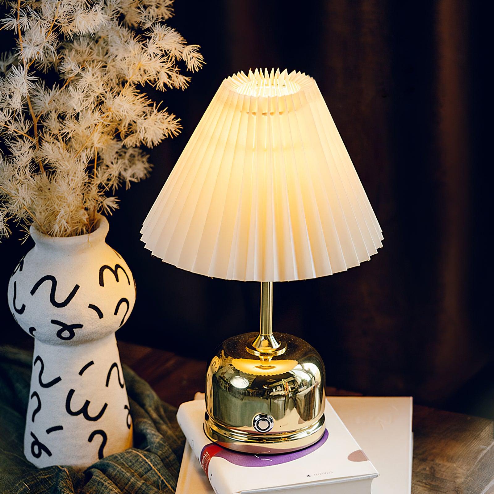 Metal Table Lamp | Antique Brass | Rechargeable LED