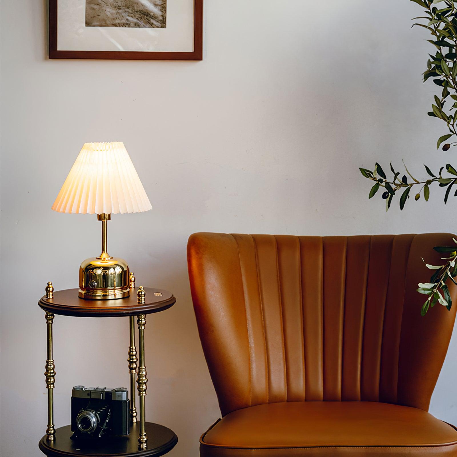 Metal Table Lamp | Antique Brass | Rechargeable LED