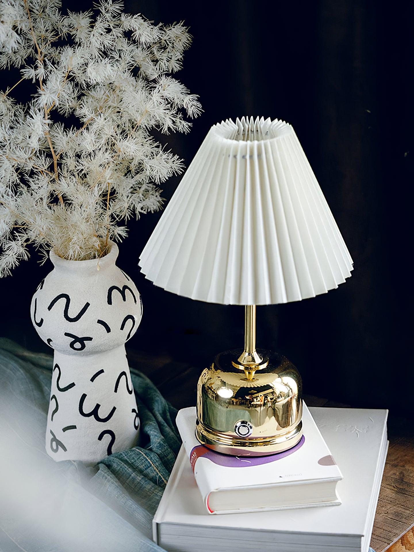 Metal Table Lamp | Antique Brass | Rechargeable LED