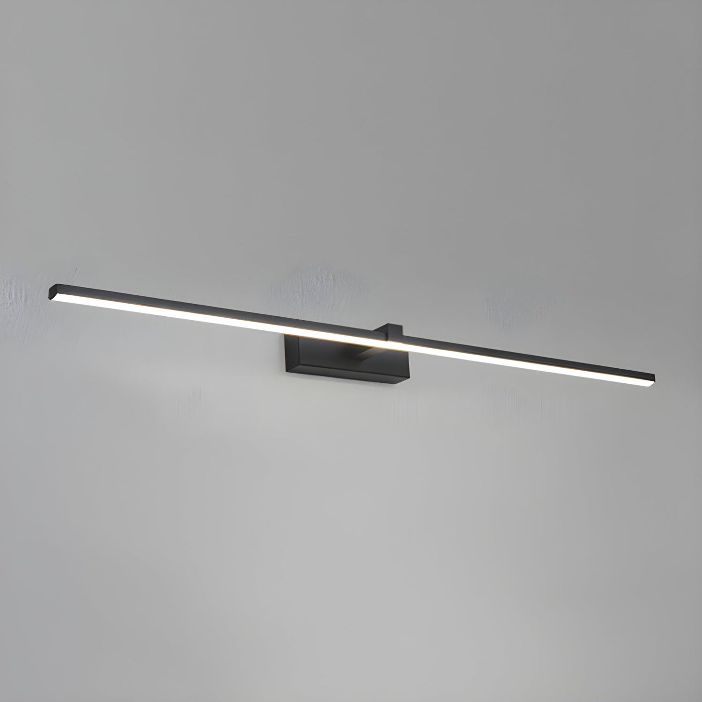 Metal Linear Mirror Wall Light | Black Finish | Set of 2