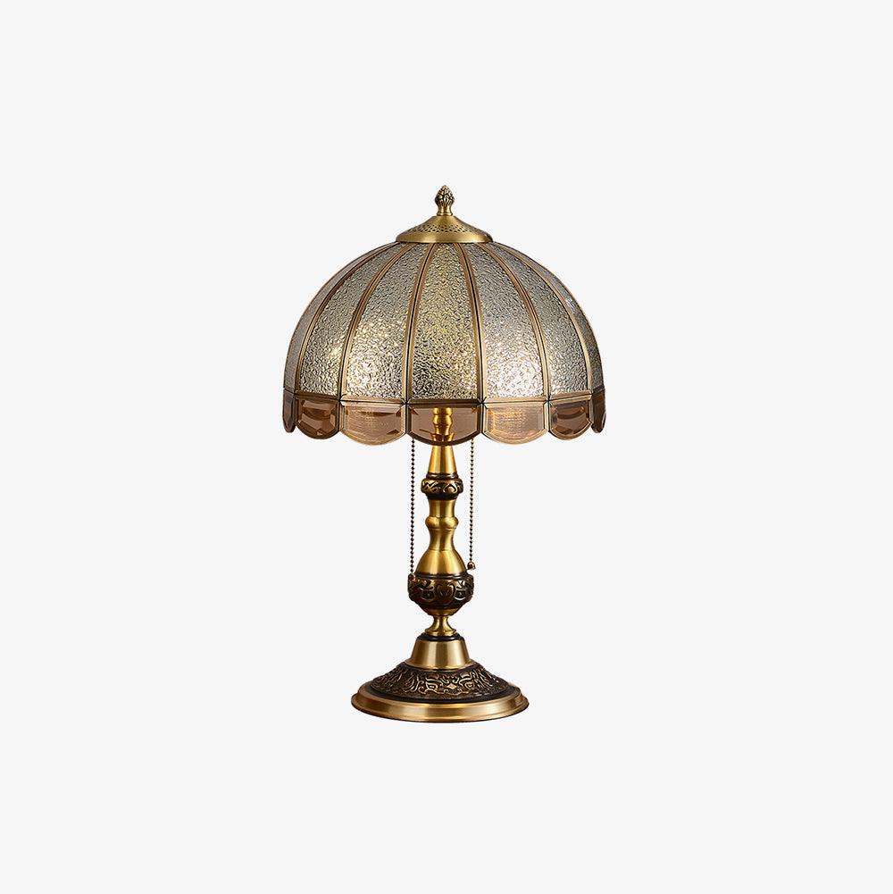 Table Lamp | Electroplated Brass Gold & Opaque Glass | 30cm Diameter