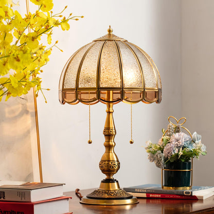 Table Lamp | Electroplated Brass Gold & Opaque Glass | 30cm Diameter