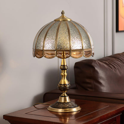 Table Lamp | Electroplated Brass Gold & Opaque Glass | 30cm Diameter