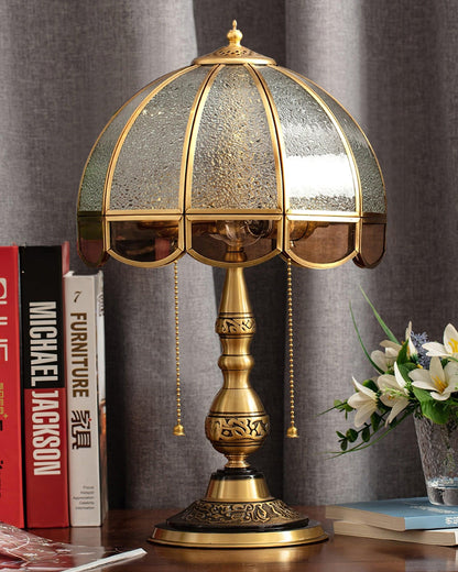 Table Lamp | Electroplated Brass Gold & Opaque Glass | 30cm Diameter