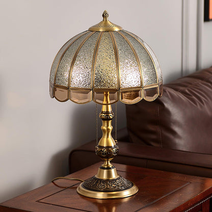 Table Lamp | Electroplated Brass Gold & Opaque Glass | 30cm Diameter