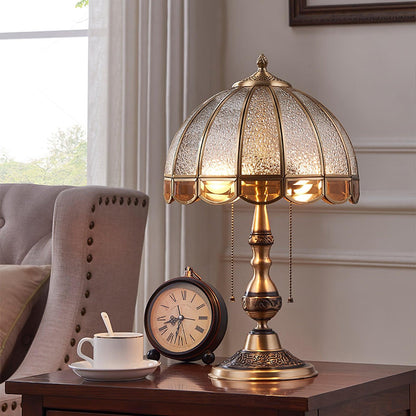 Table Lamp | Electroplated Brass Gold & Opaque Glass | 30cm Diameter