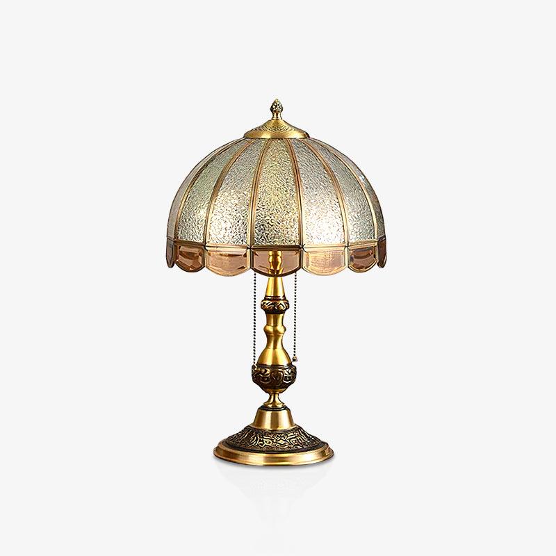 Table Lamp | Electroplated Brass Gold & Opaque Glass | 30cm Diameter