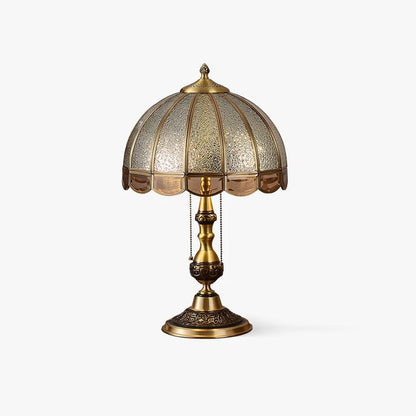 Table Lamp | Electroplated Brass Gold & Opaque Glass | 30cm Diameter