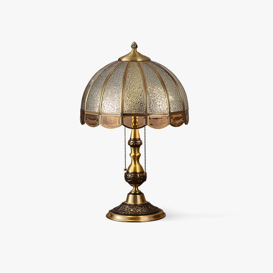 Table Lamp | Electroplated Brass Gold & Opaque Glass | 30cm Diameter