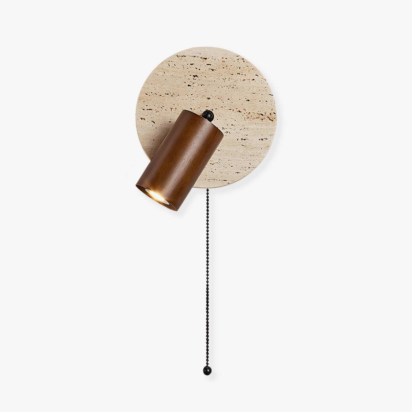 Miadi Wall Lamp | Travertine & Wood | Gold, Black, Walnut, Wood Color